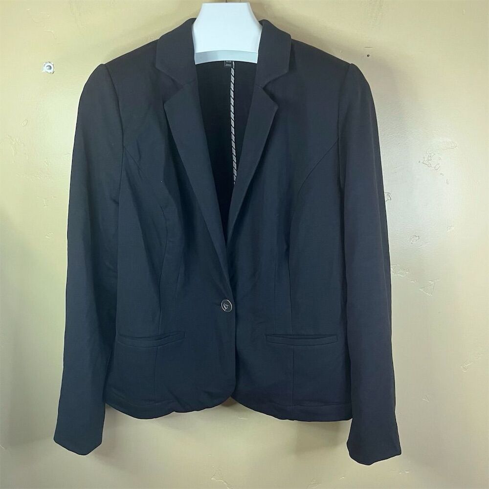 Lane Bryant Women's Black Blazer Jacket Size 18 Single-Button Business Corporate